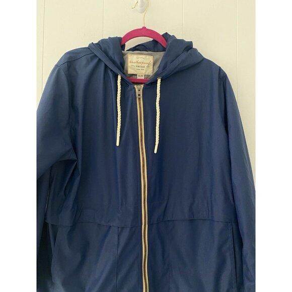 Weatherproof Vintage Women's Hooded Rain Slicker Jacket Blue Size XL - Picture 2 of 6